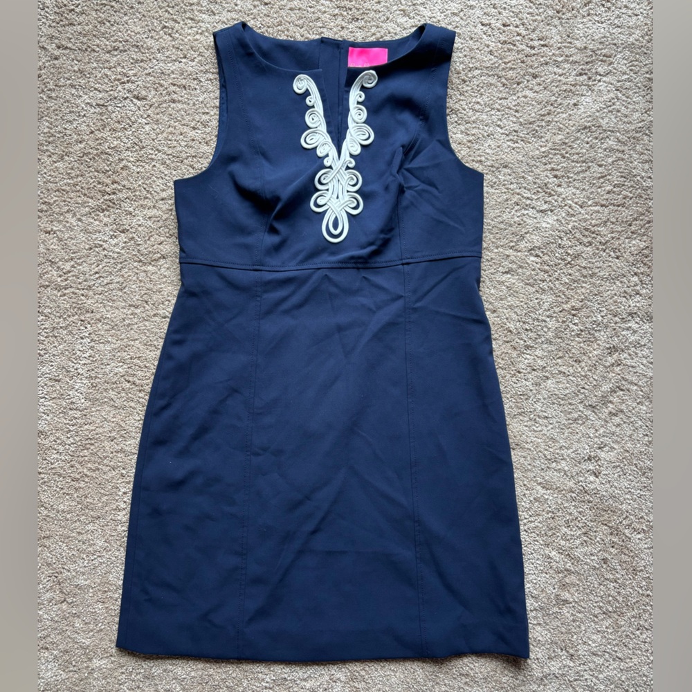 Lilly Pulitzer Navy Mini Dress with white Detailing
